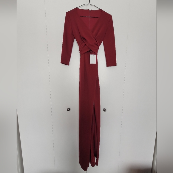 After Six – Crisscross Stretch Crepe Evening Gown, size XXS - Picture 3 of 4